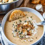 Asiago Roasted Garlic Cauliflower Soup