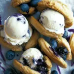 Blueberry & Honey Cornbread Cookie Ice Cream Sandwiches