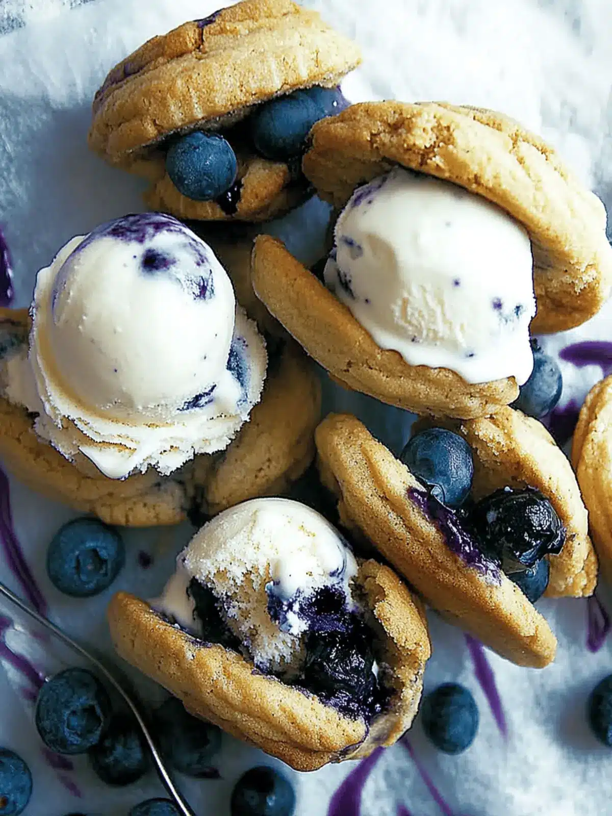 Blueberry & Honey Cornbread Cookie Ice Cream Sandwiches Joy 5 Blueberry & Honey Cornbread Cookie Ice Cream Sandwiches