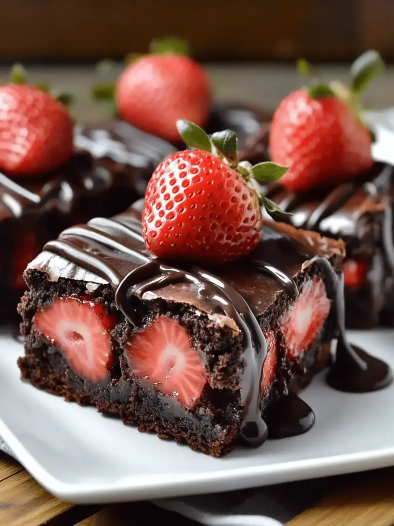 Chocolate Covered Strawberry Brownies