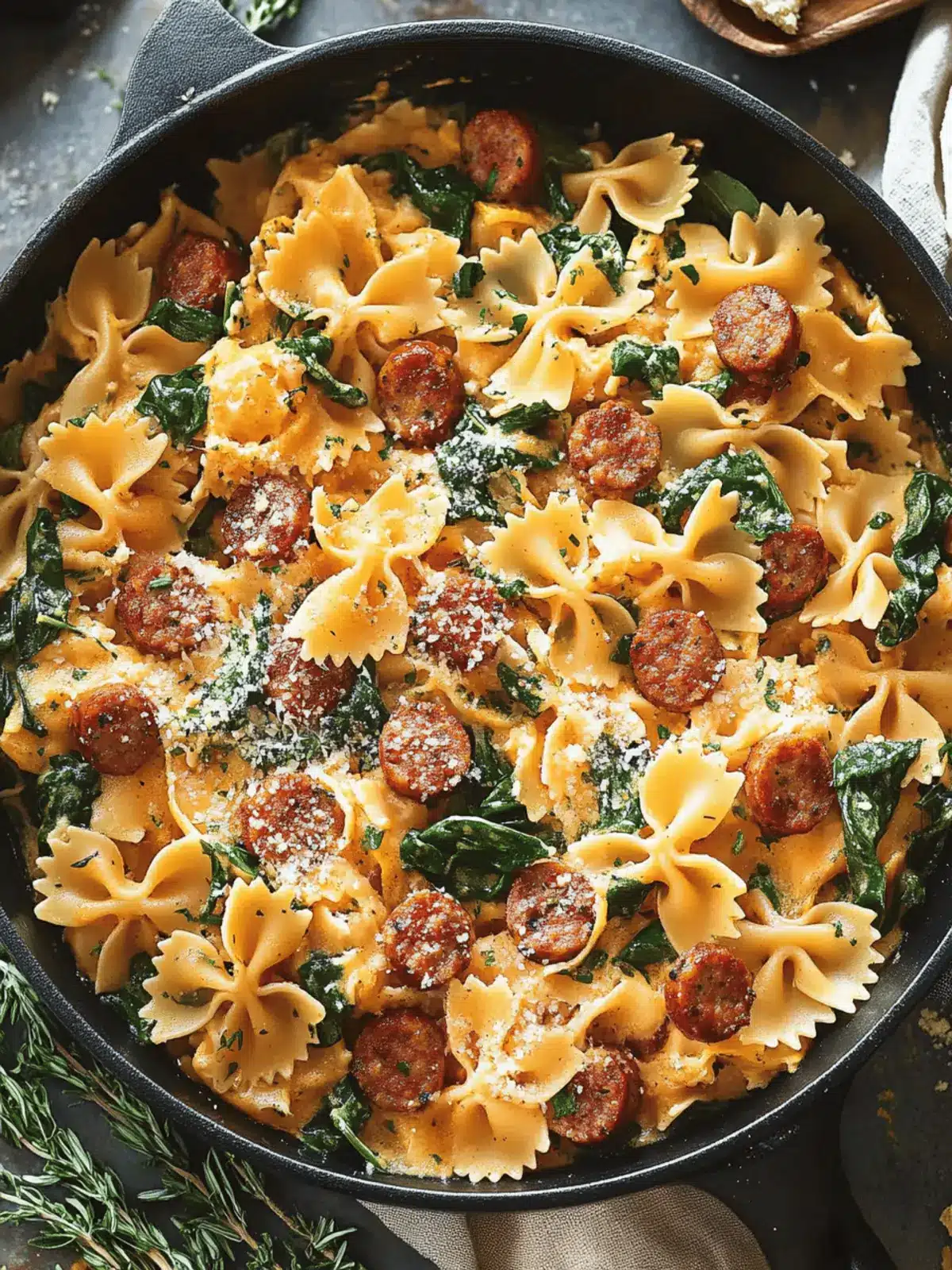 Irresistible Creamy Acorn Squash Pasta with Sausage and Spinach 2 Creamy Acorn Squash Pasta with Sausage and Spinach