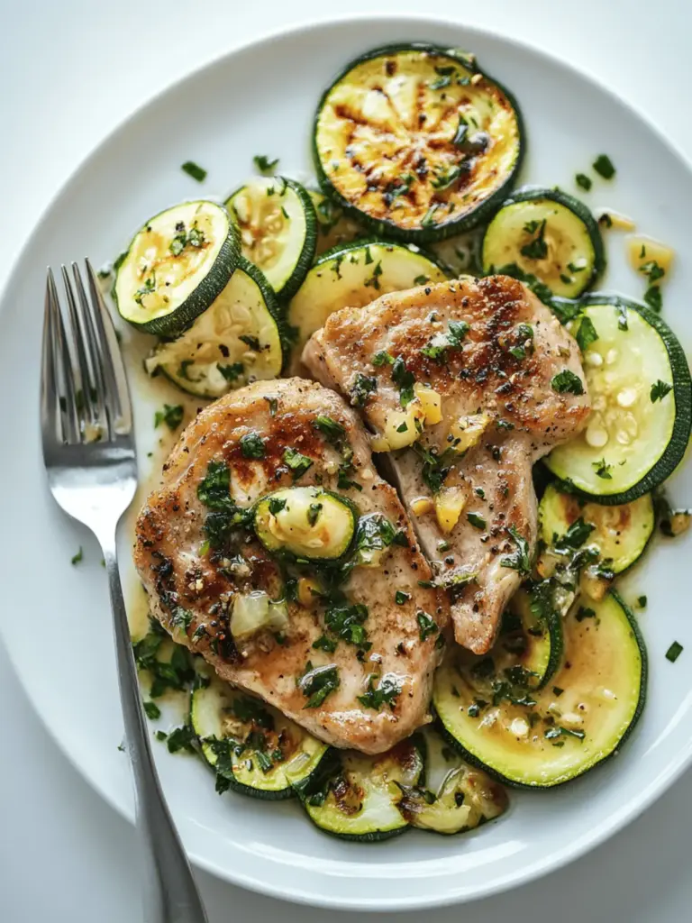 Quick Pork Chops with Zucchini