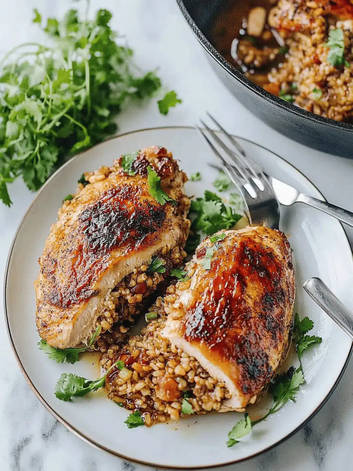 Sticky Rice Stuffed Chicken Breast