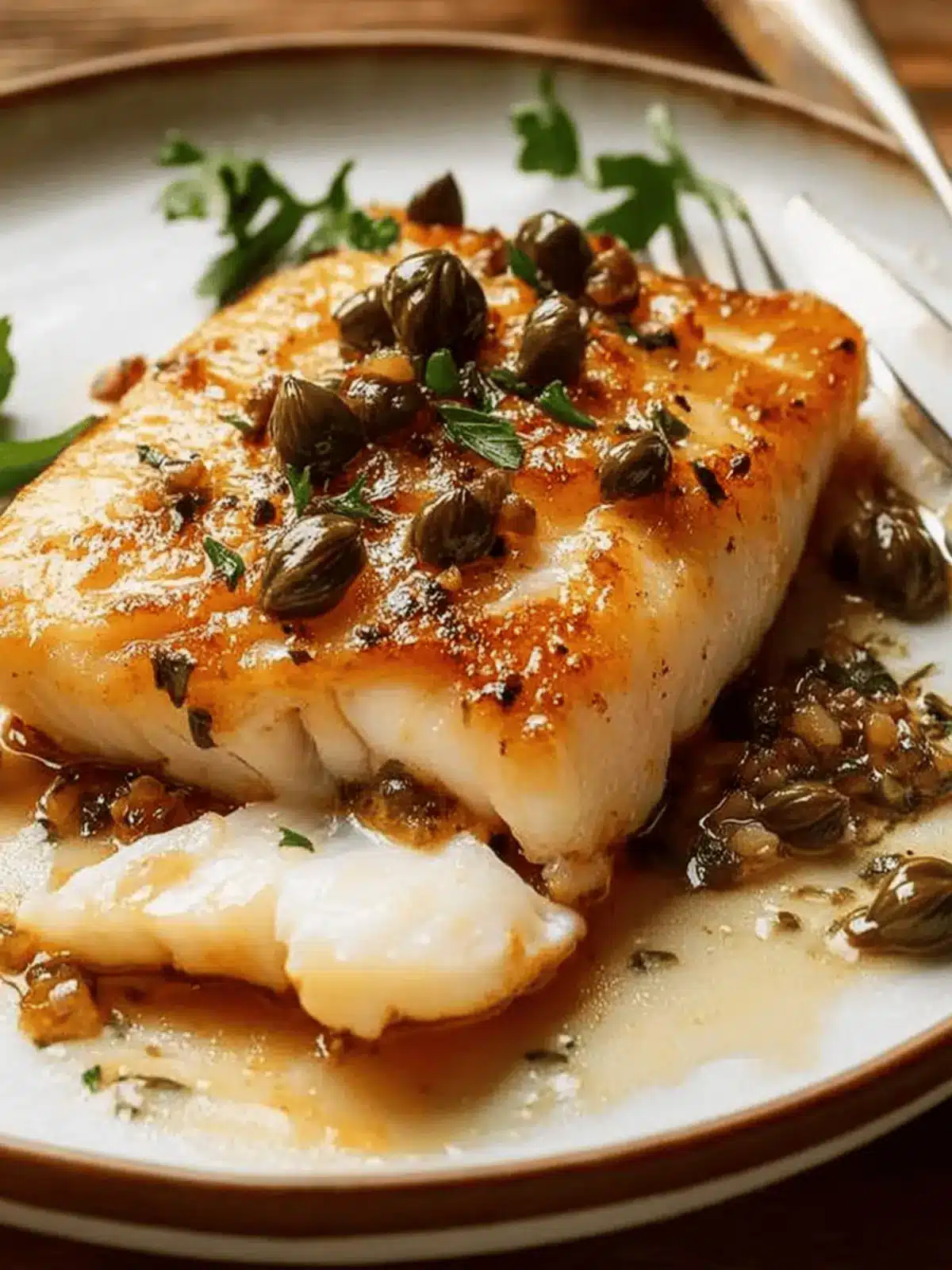 Savor Seared Halibut with Anchovies, Capers and Garlic Tonight 2 Seared Halibut With Anchovies, Capers And Garlic