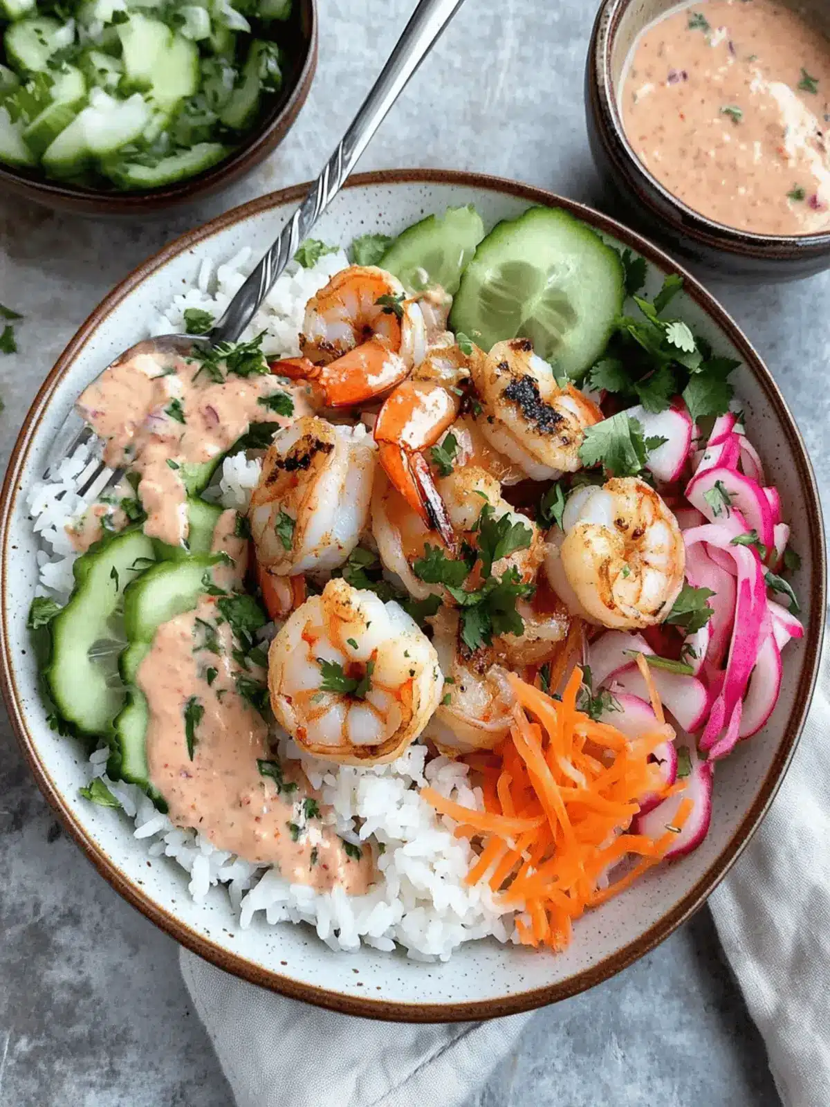 Shrimp Rice Bowls with Spicy Mayo