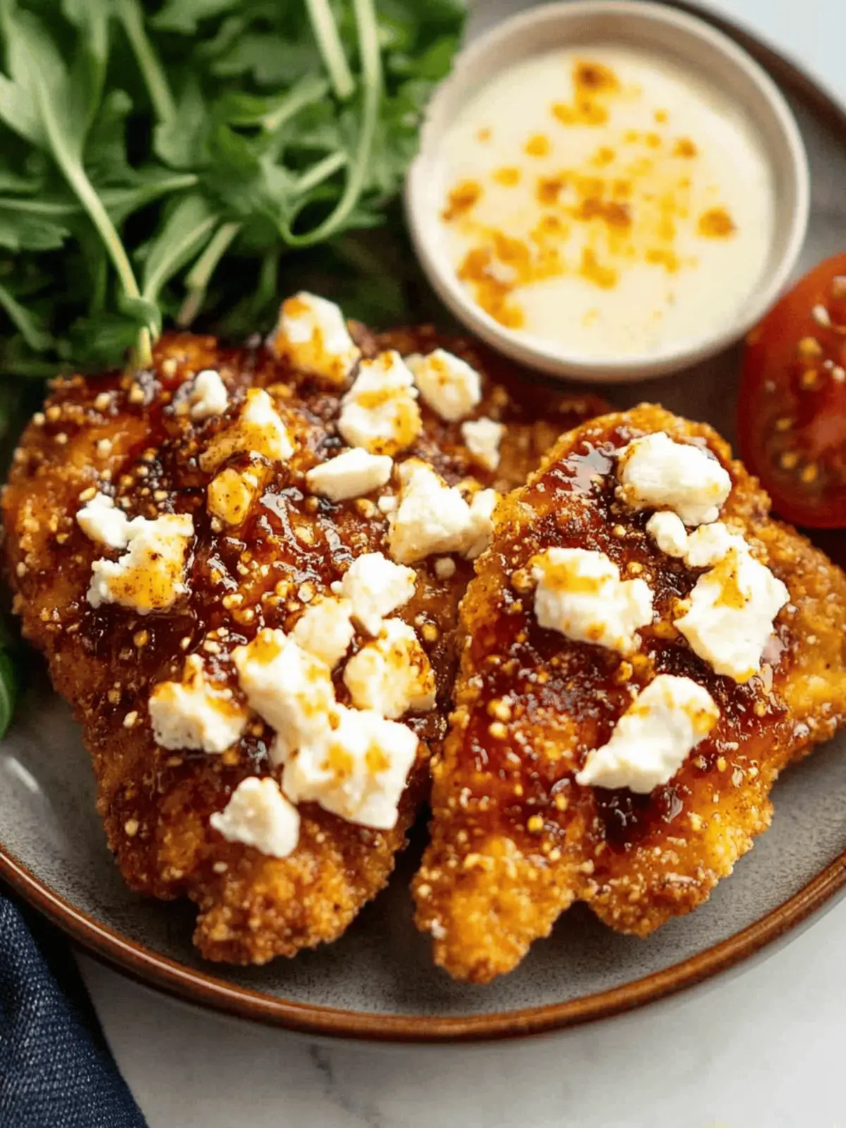 Crispy Hot Honey Feta Chicken