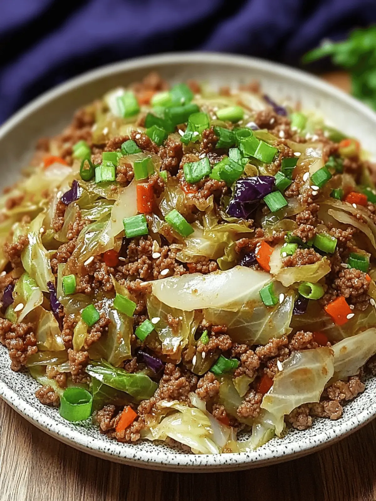 Low-Carb Mongolian Ground Beef and Cabbage