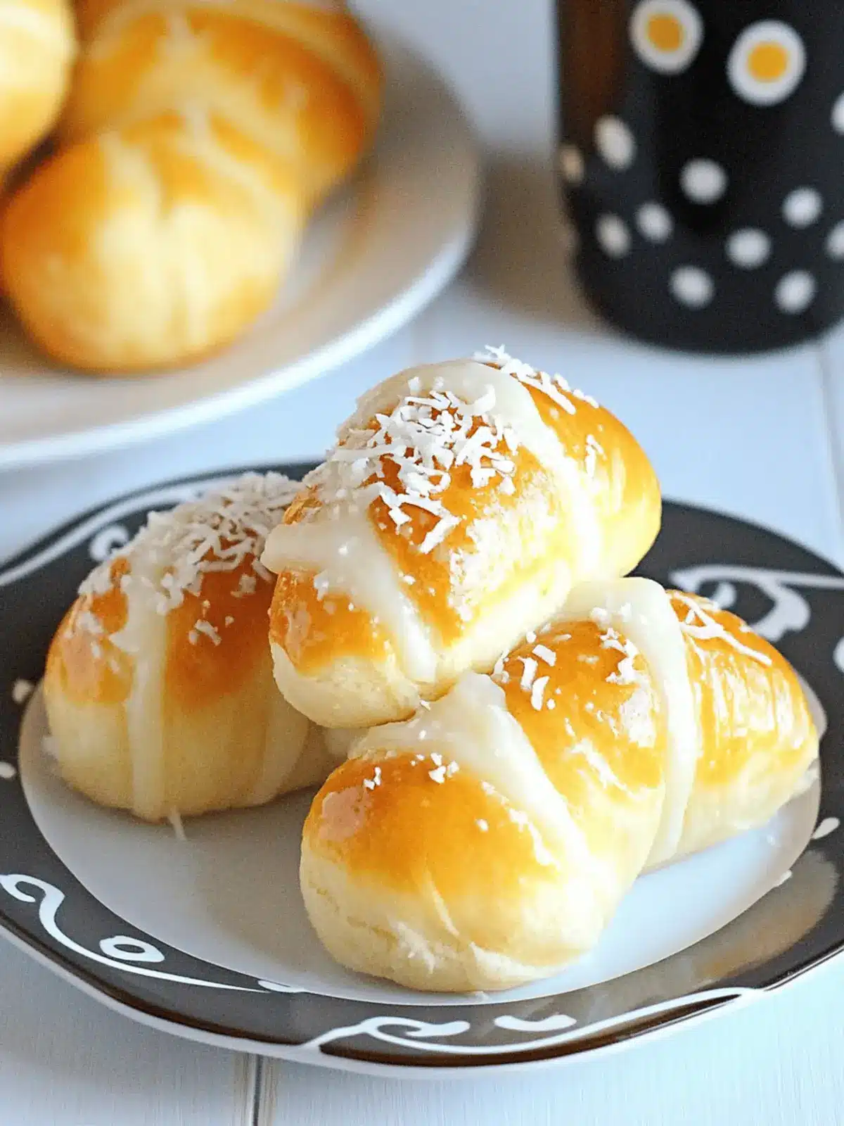 Delicious Coconut Buns with Milky Sweet Coconut Filling Recipe 3 Coconut Buns with Milky Sweet Coconut Filling