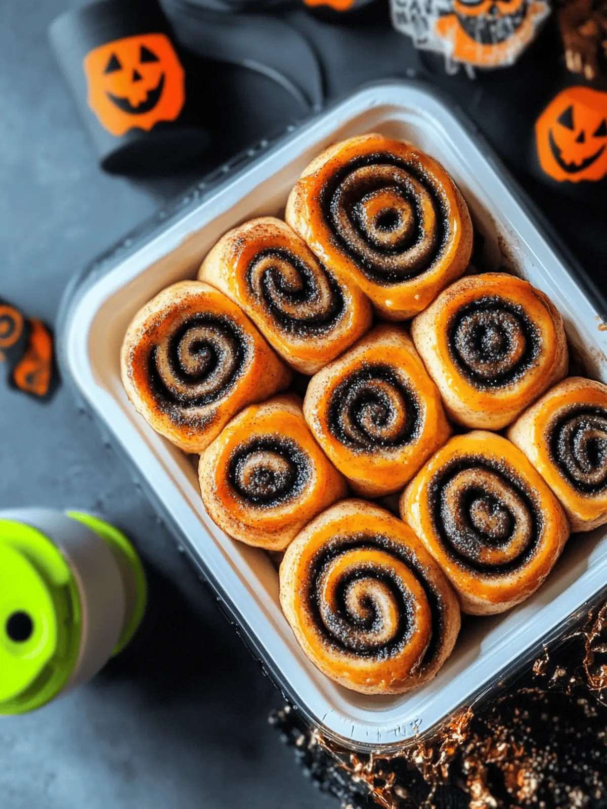 Spooky Cinnamon Rolls