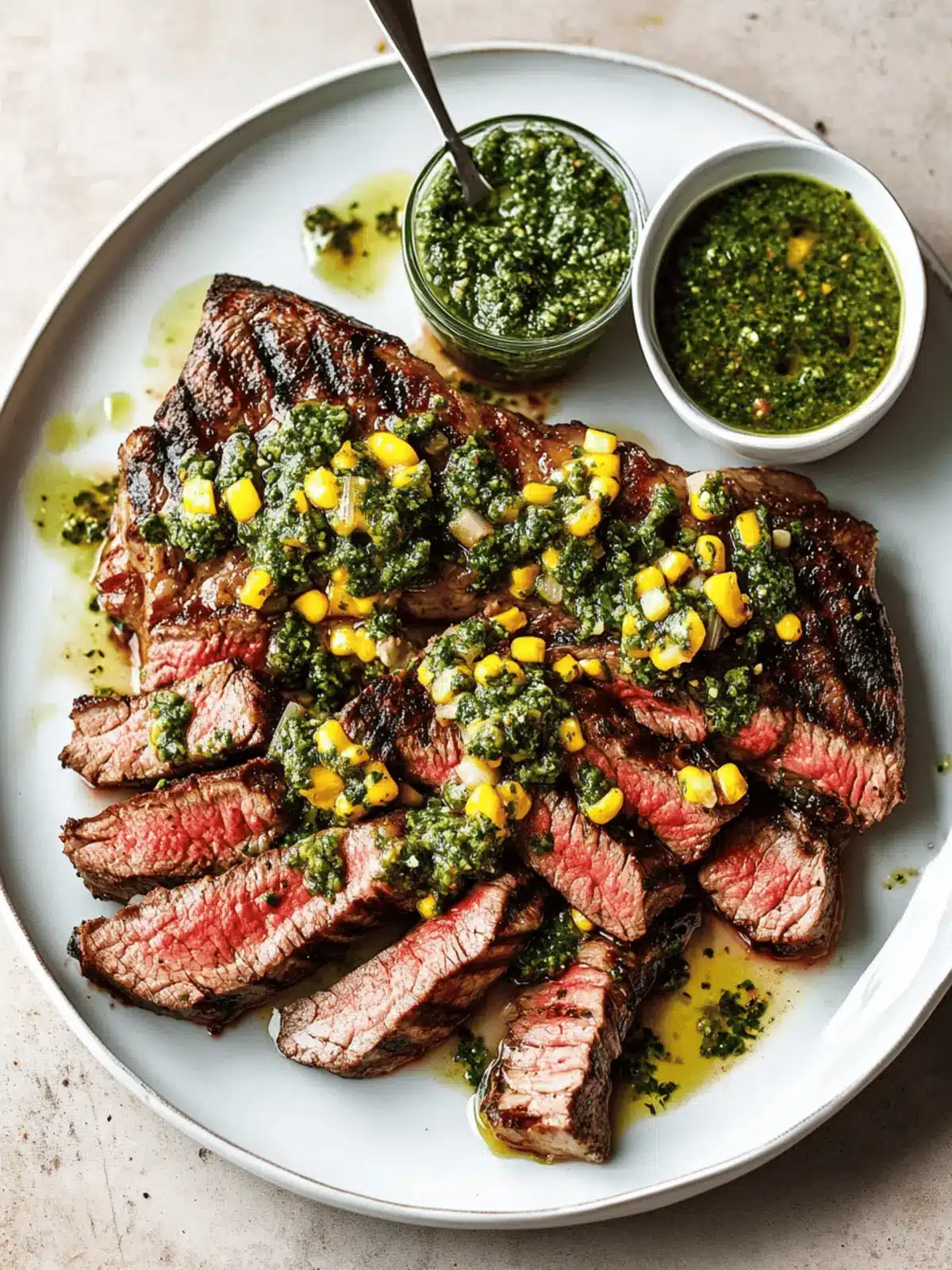 Grilled Ribeye with Chimichurri Sauce