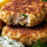 Crispy Salmon Cakes with Lemon-Dill Sauce: A Flavorful Delight 3 Crispy Salmon Cakes with Lemon-Dill Sauce