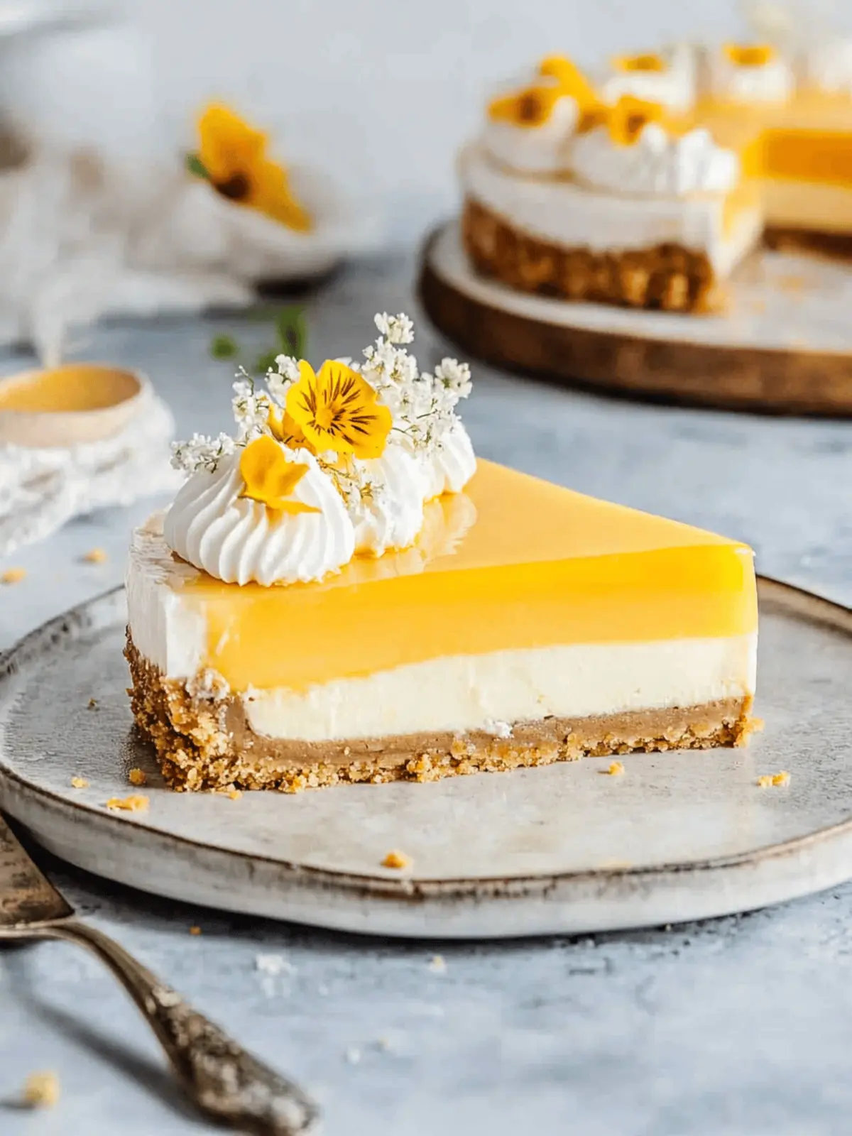 No Bake Vegan Mango Coconut Cheesecake