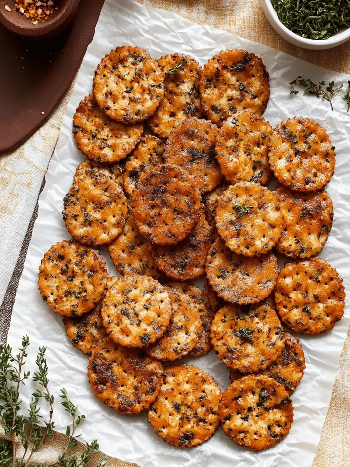 Sweet + Spicy Herb Crackers