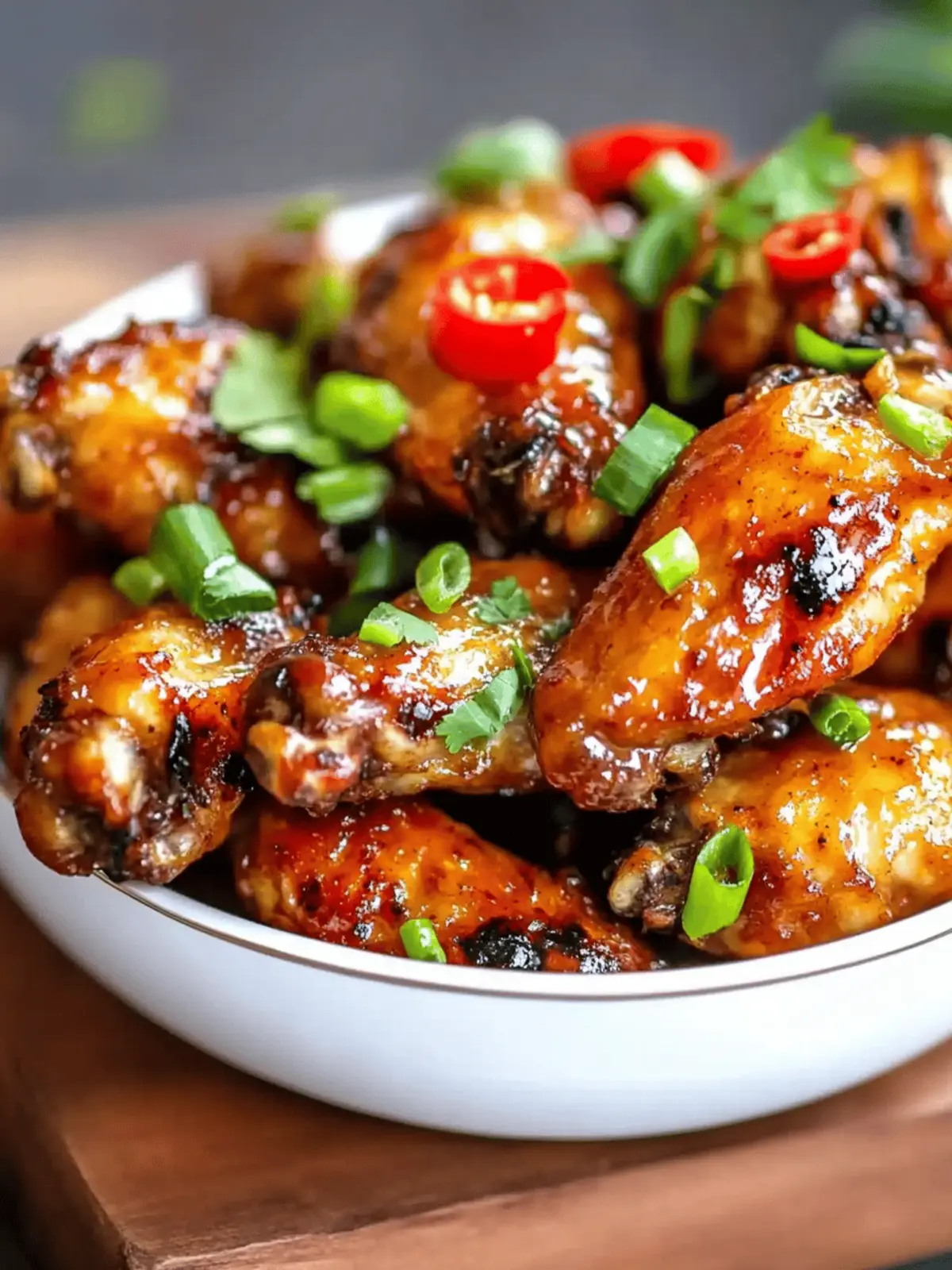 Oven Baked Sticky Thai Chicken Wings