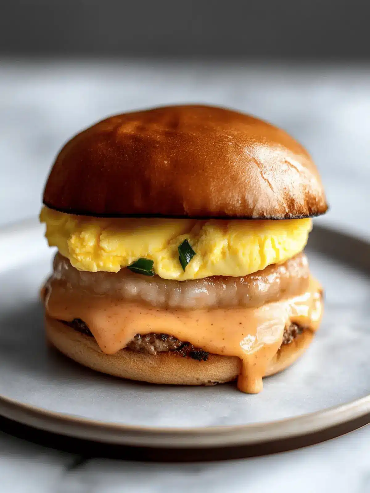 Fluffy Steamed Egg Patty Breakfast Sandwich