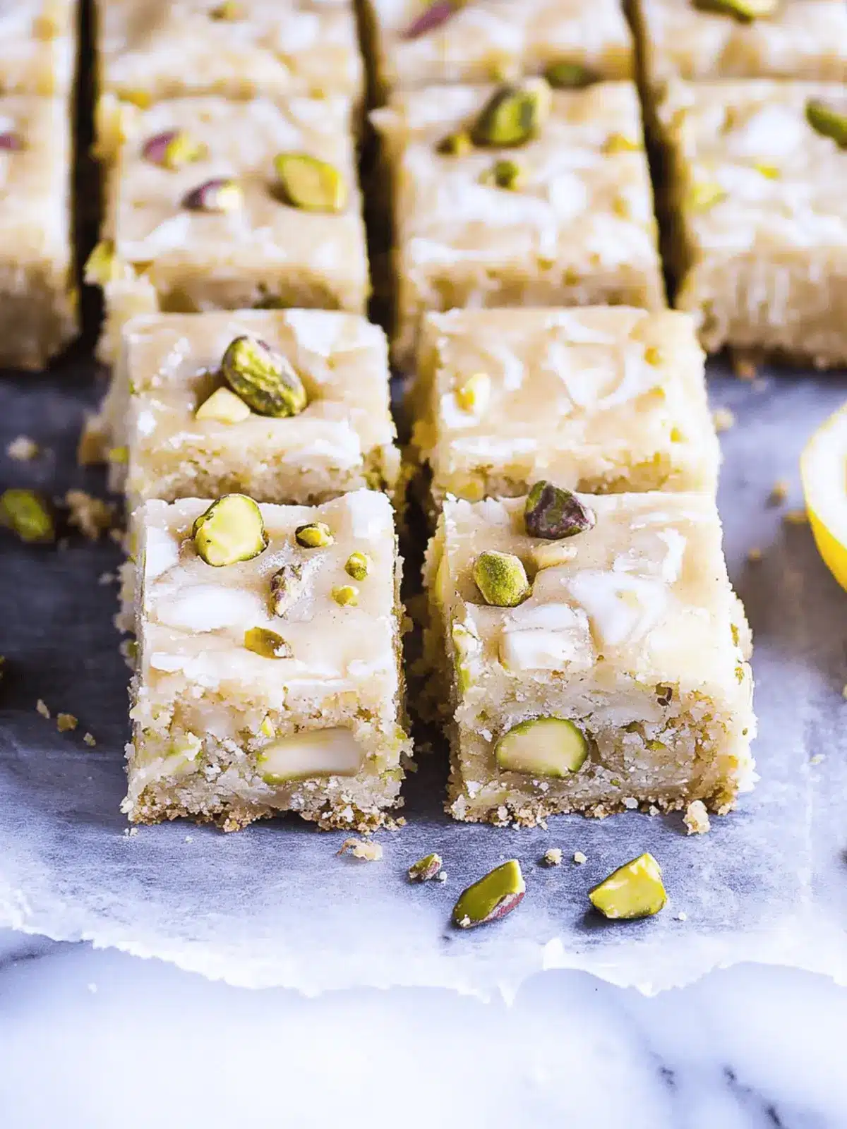 Chewy Lemon Pistachio Blondies That Will Brighten Your Day 2 Lemon Pistachio Blondies