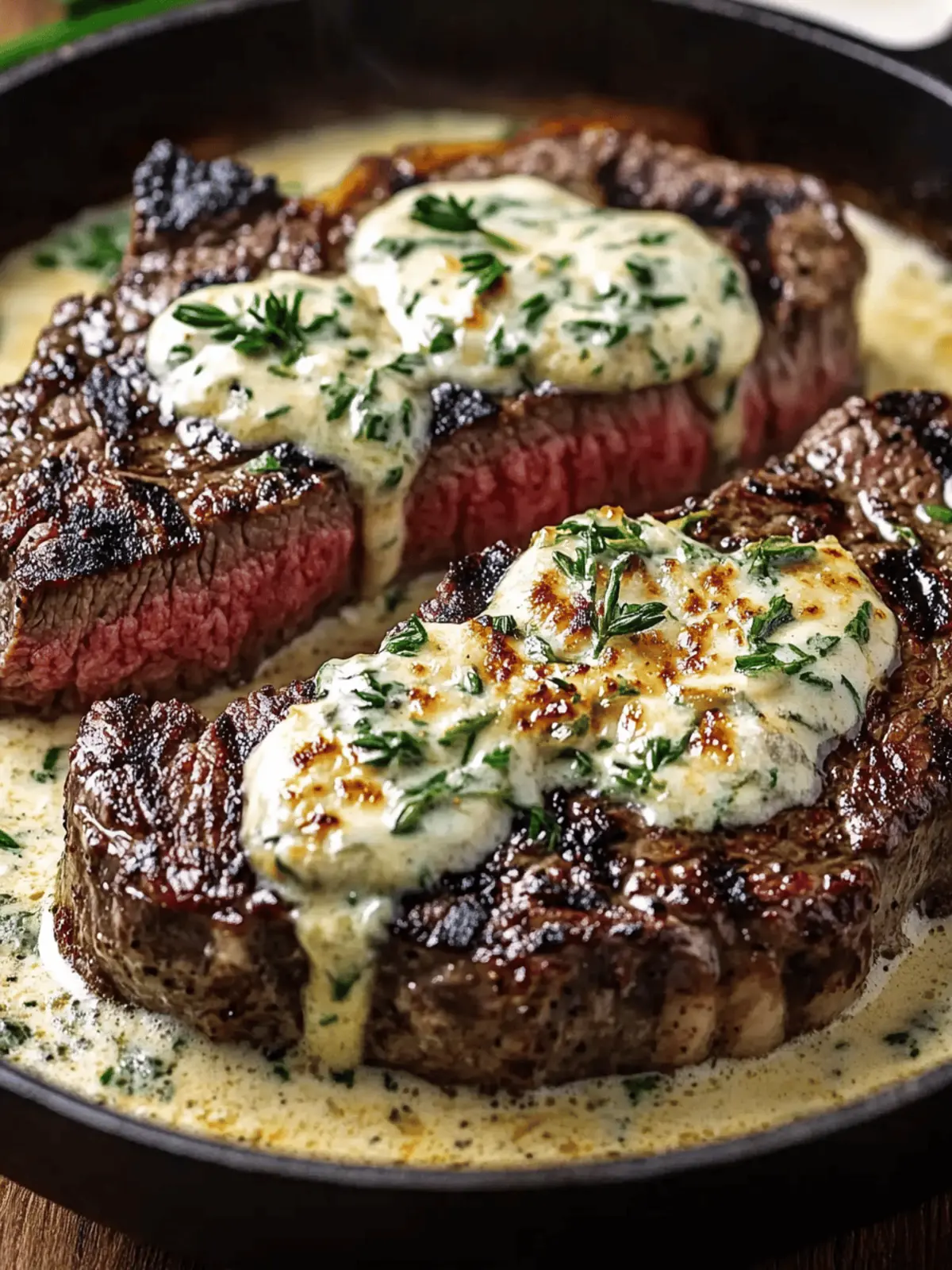 Garlic Butter Steak with Parmesan Cream Sauce Made