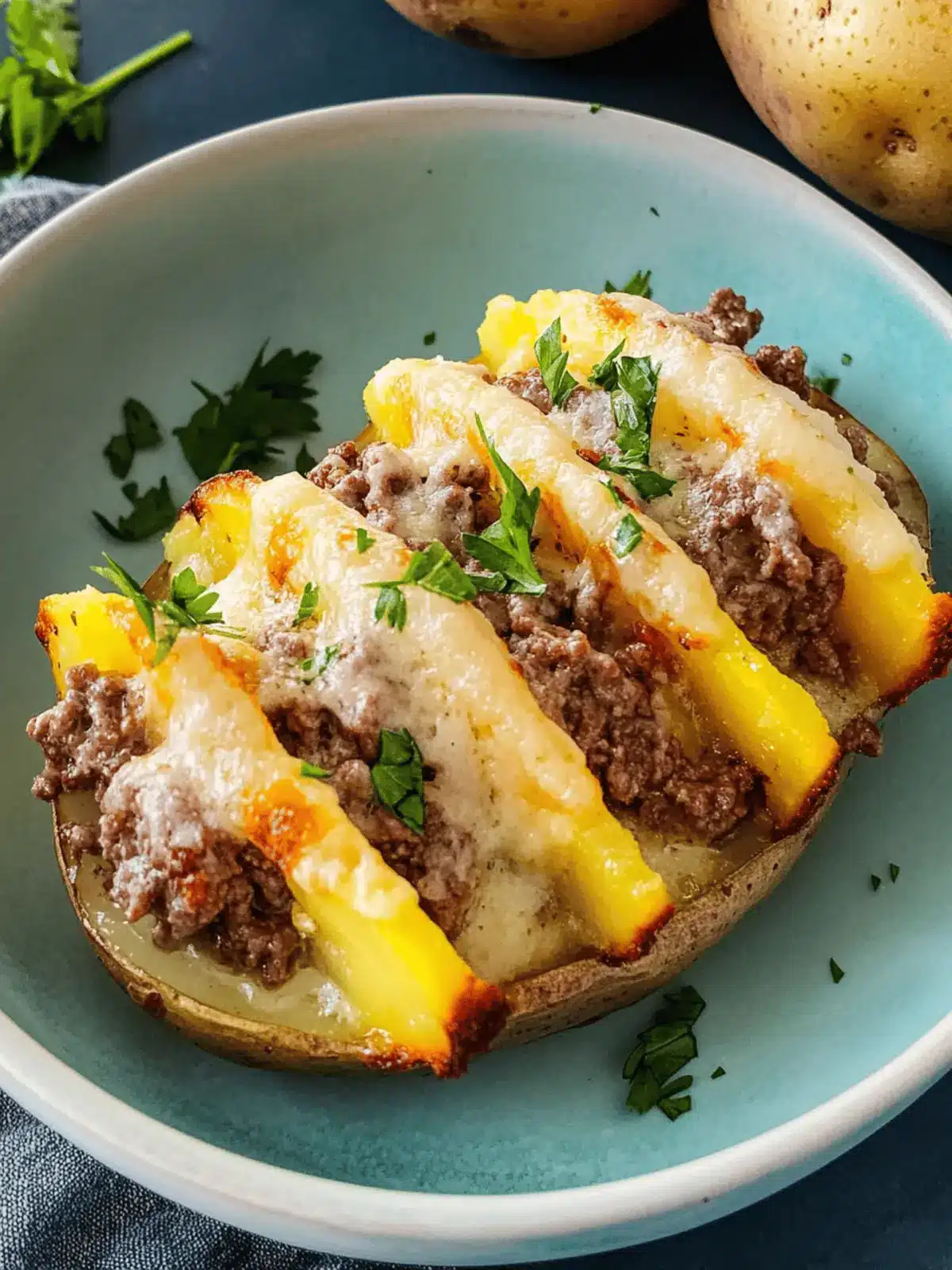 Ground Beef Baked Potatoes