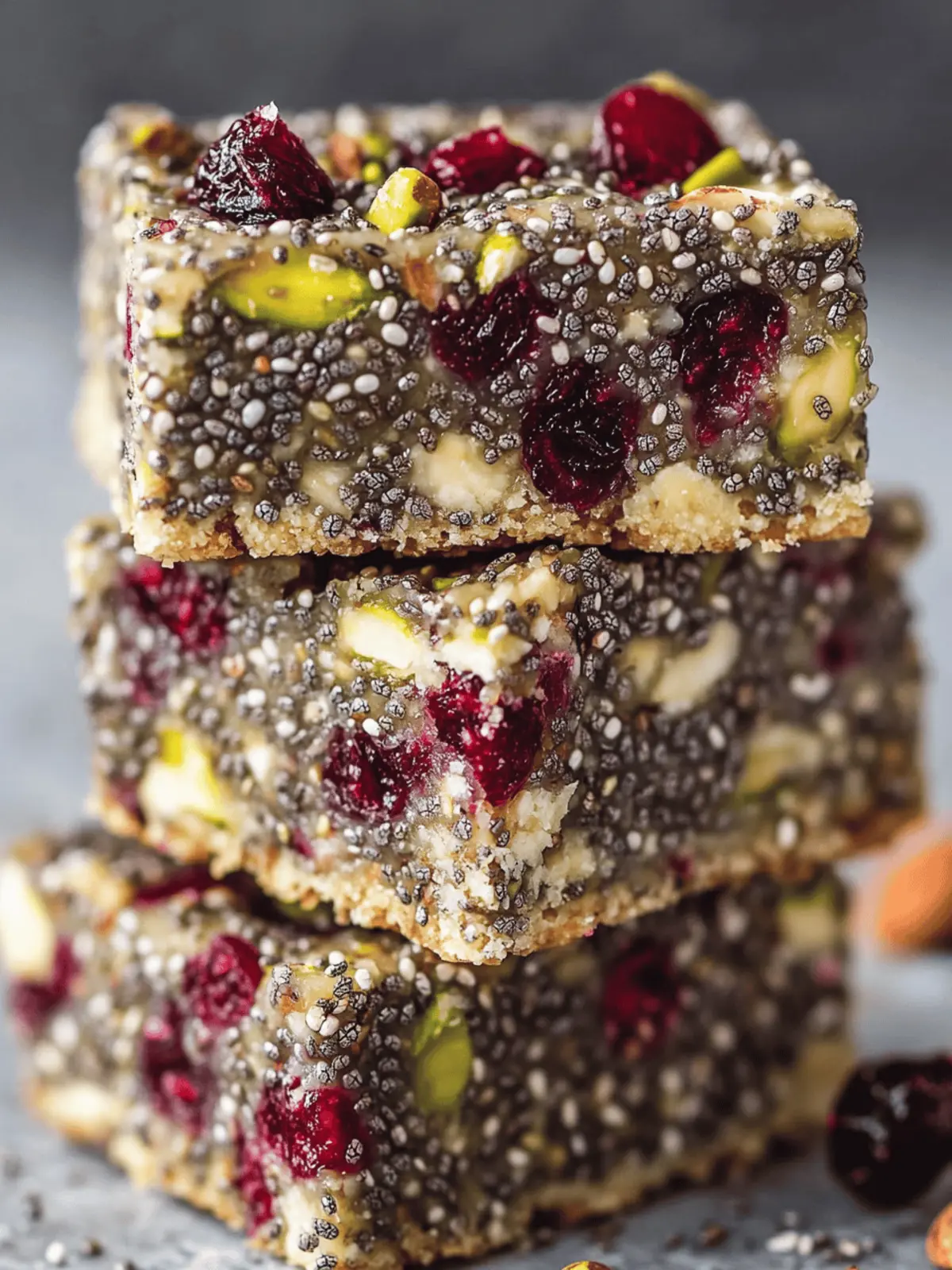 Pistachio Cranberry Chia Bars