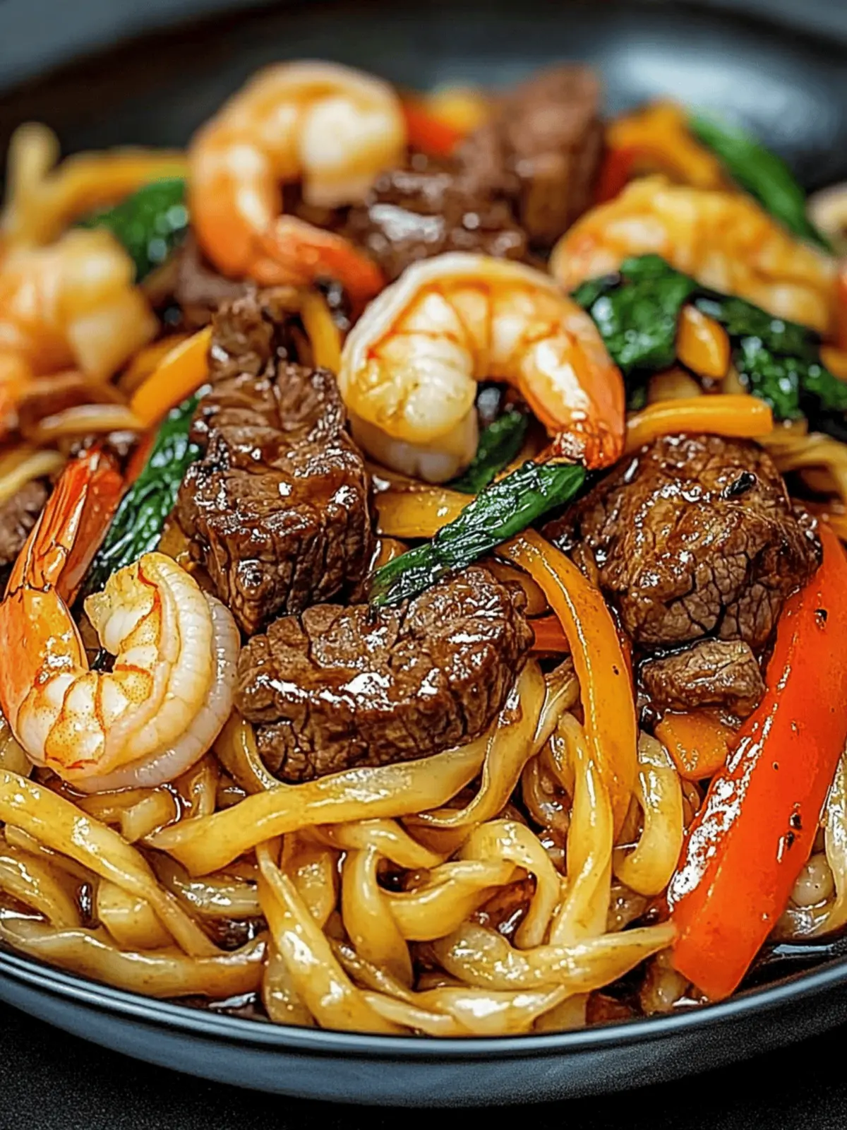 Savory Steak & Shrimp Stir-Fried Noodles in 30 Minutes 5 Steak & Shrimp Stir-Fried Noodles