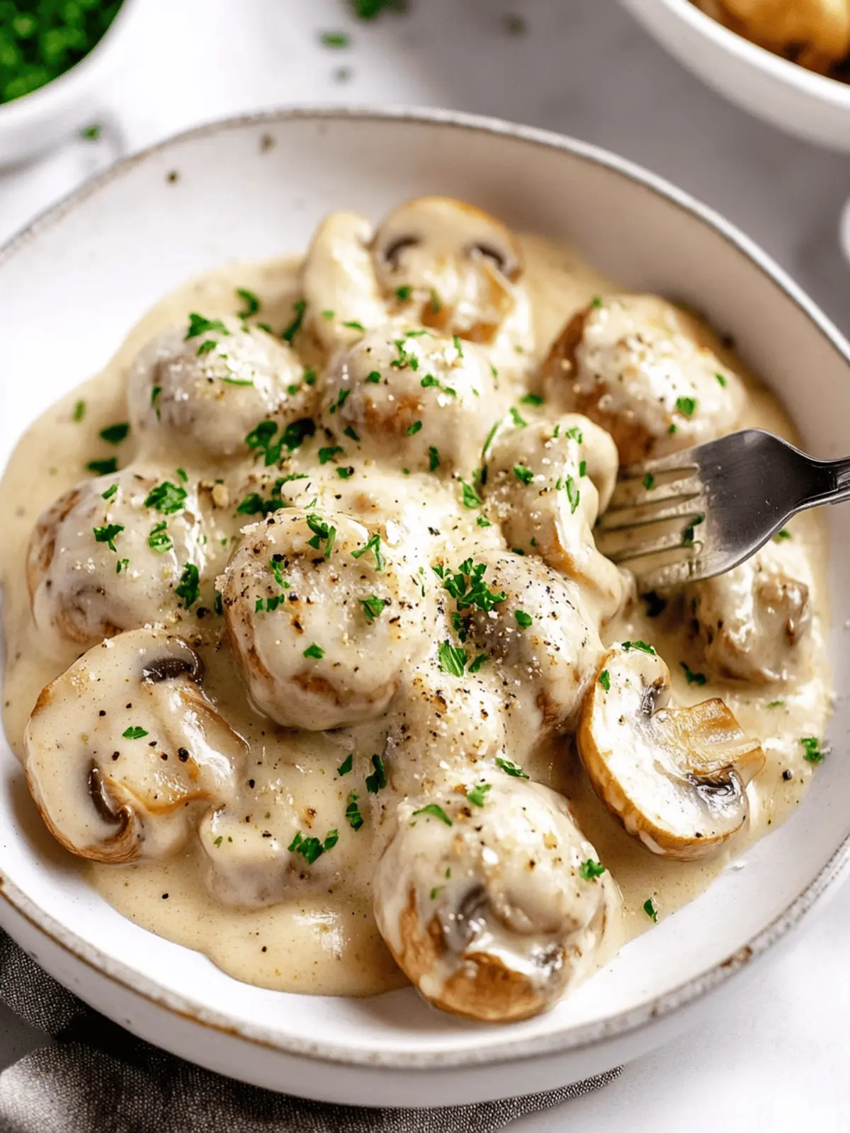 Irresistible Garlic Mushrooms in Parmesan Cheese Sauce 3 Garlic Mushrooms in Parmesan Cheese