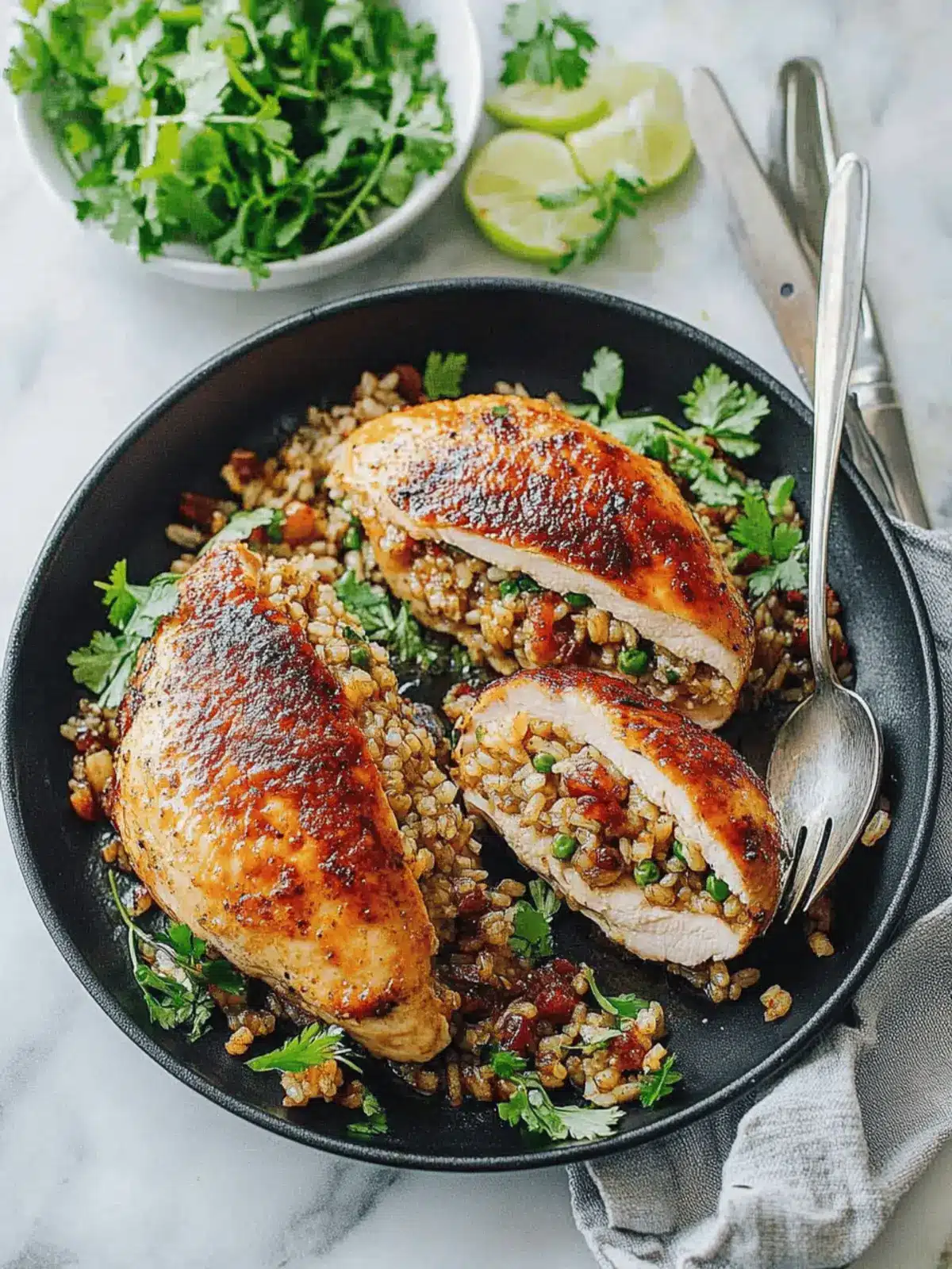 Sticky Rice Stuffed Chicken Breast
