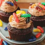 Dirt Cupcakes with Gummy Worms