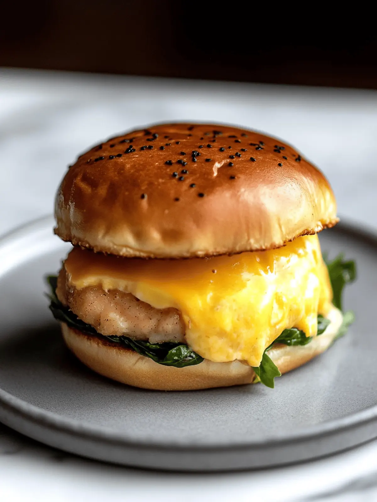 Fluffy Steamed Egg Patty Breakfast Sandwich