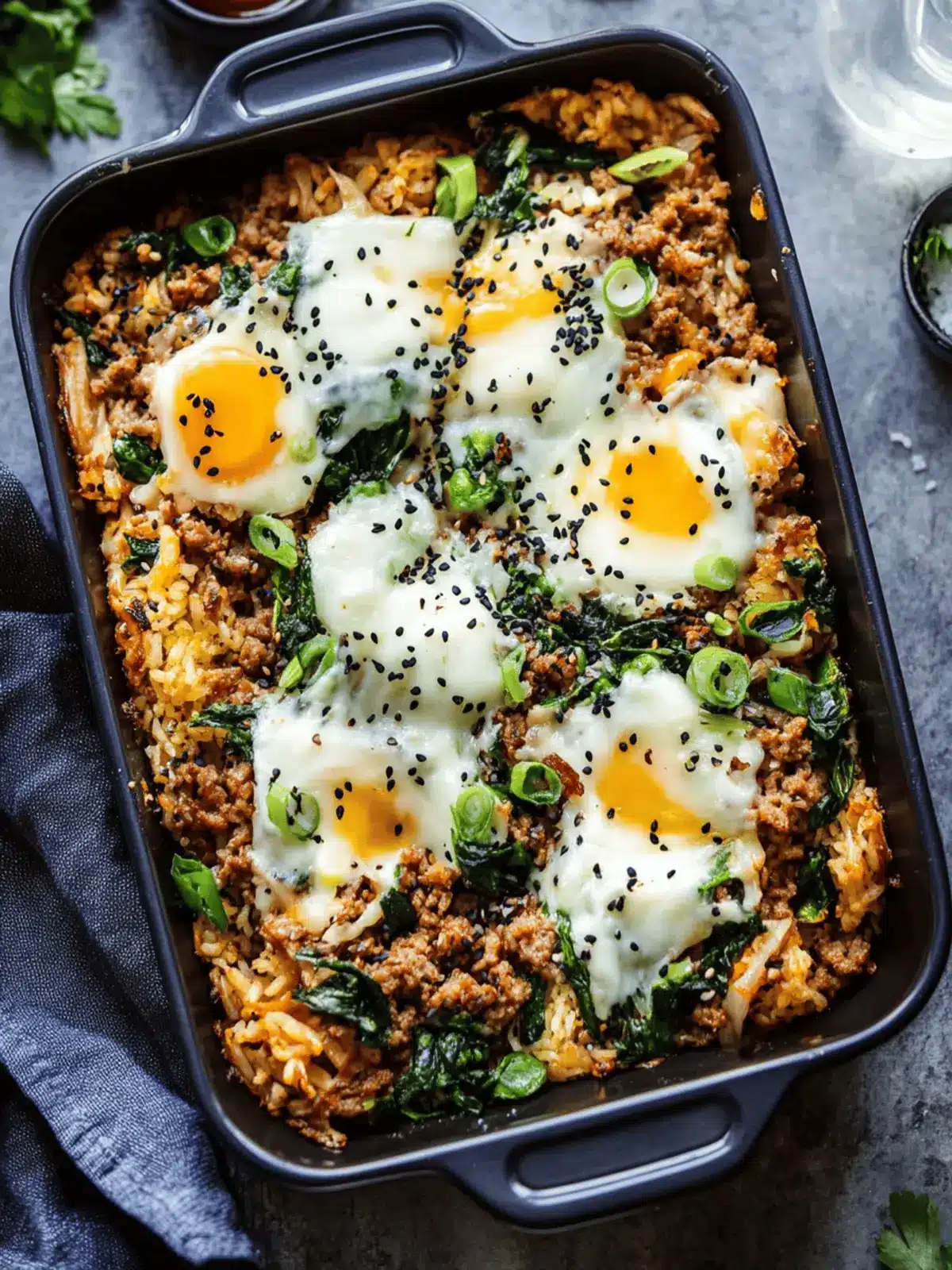 Bibimbap Casserole with Ground Pork