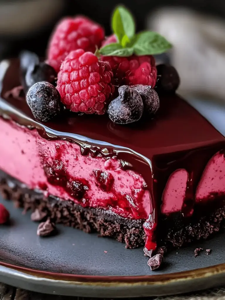 Dark Chocolate Raspberry Cheesecake
