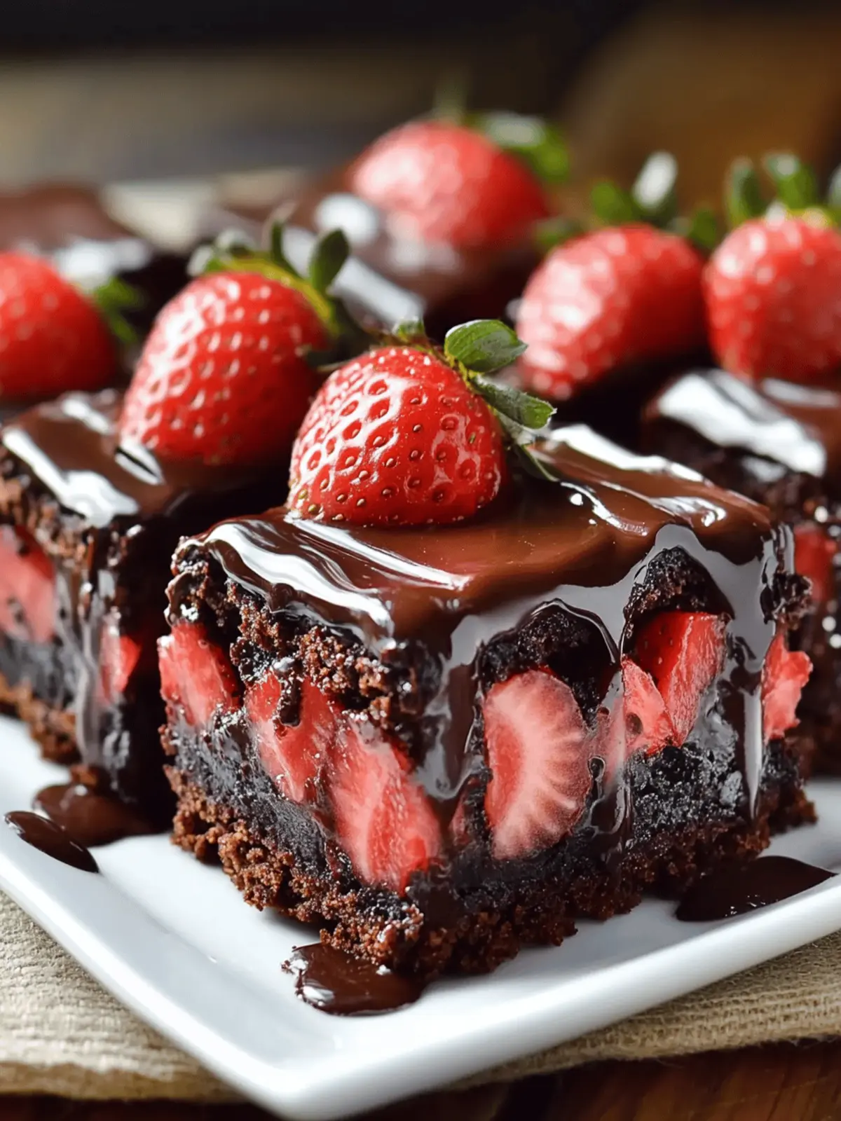 Chocolate Covered Strawberry Brownies