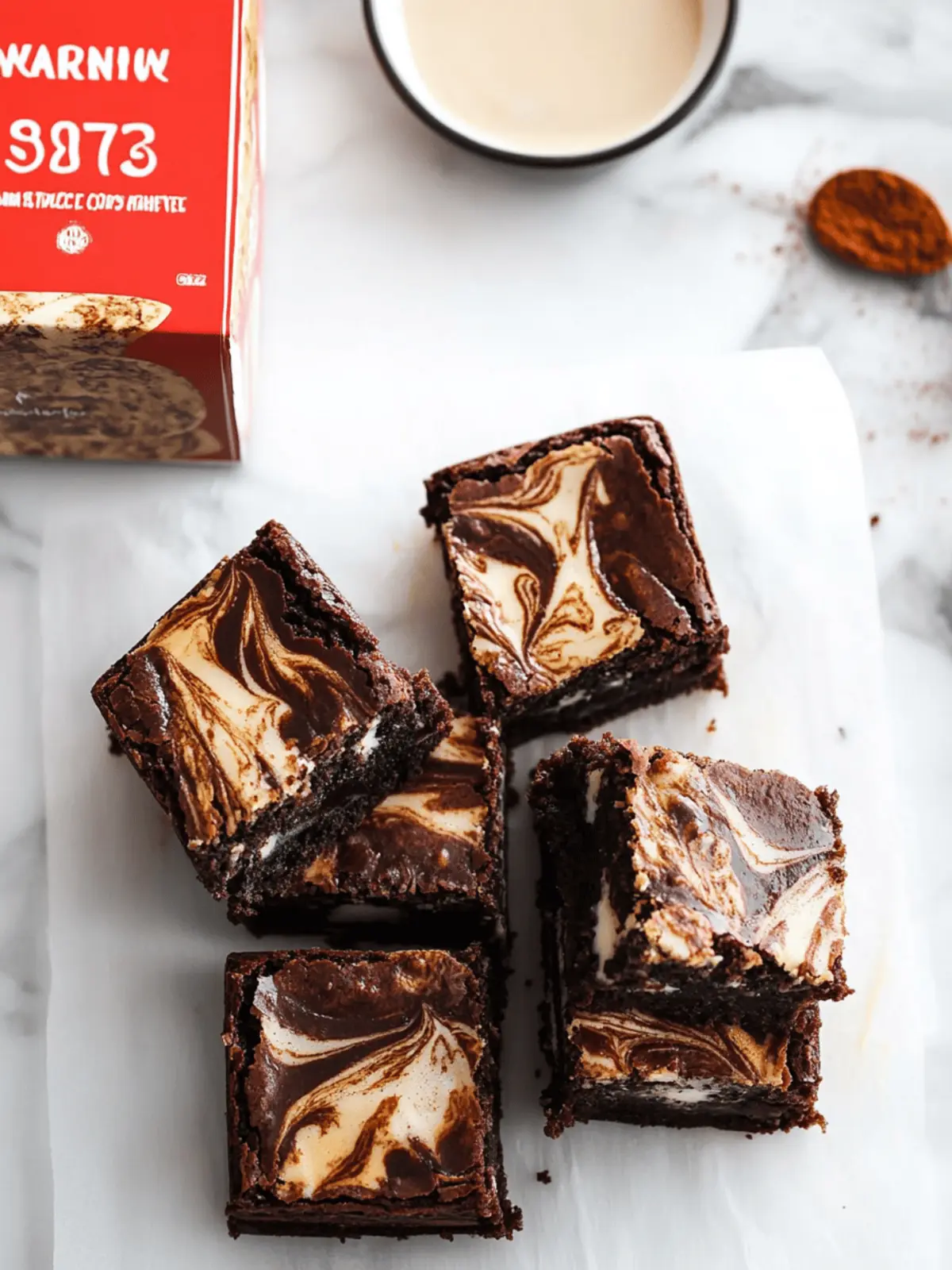Indulge in Vietnamese Coffee Brownies with a Creamy Swirl 4 Vietnamese Coffee Brownies with a Condensed Milk Swirl