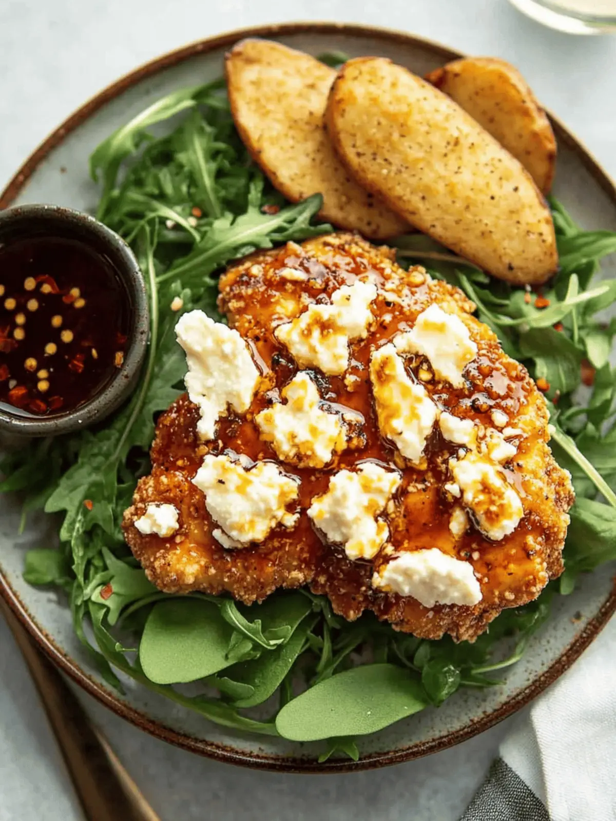Crispy Hot Honey Feta Chicken