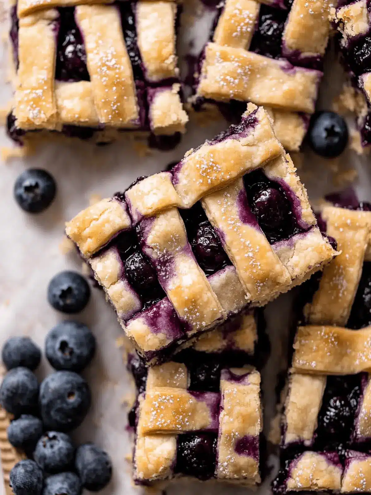 Gooey Blueberry Pie Bars with Lattice Crust You’ll Adore 5 Gooey Blueberry Pie Bars with Lattice Pie Crust