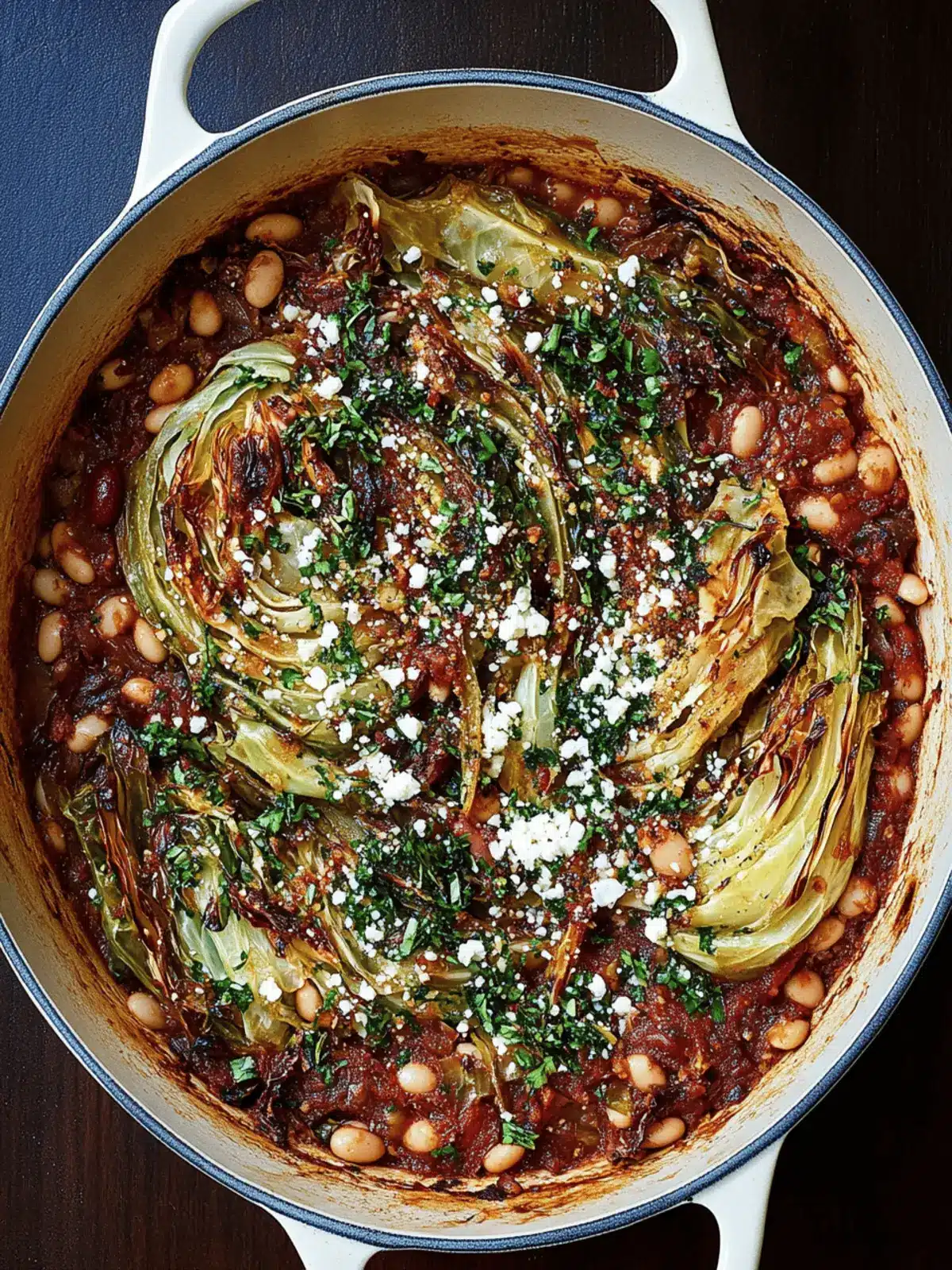 Baked Cabbage and White Beans