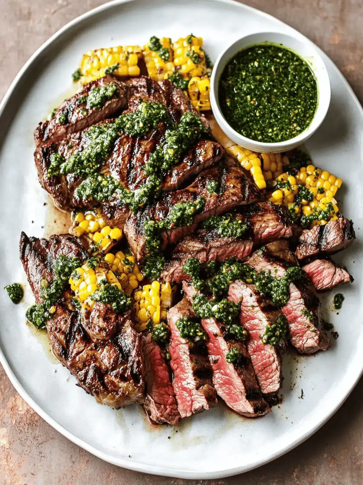 Grilled Ribeye with Chimichurri Sauce