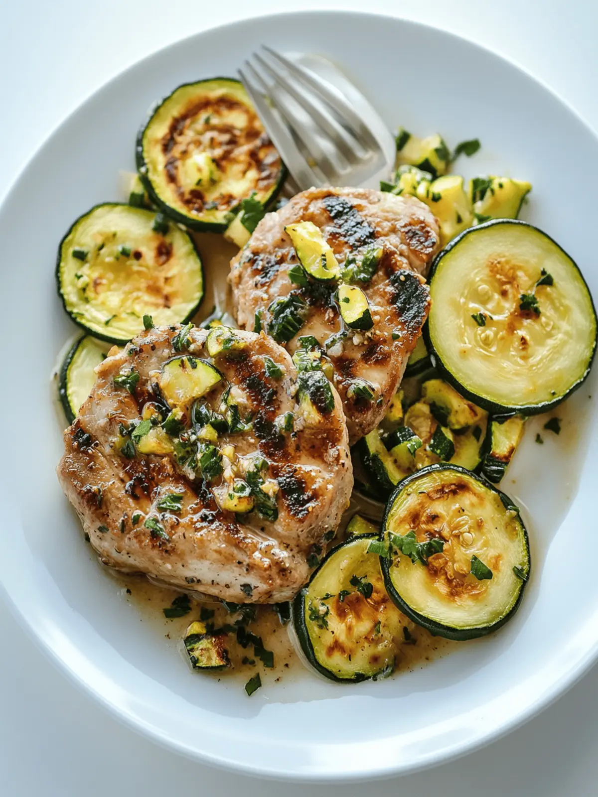 Quick Pork Chops with Zucchini