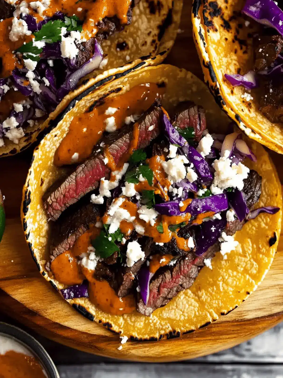 Steak Tacos with Smoky Chipotle Sauce & Crunchy Slaw Delight 4 Steak Tacos with Chipotle Sauce & Roasted Cabbage Slaw