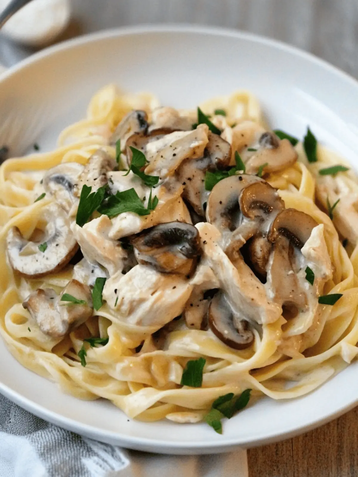 Chicken Mushroom Fettuccine
