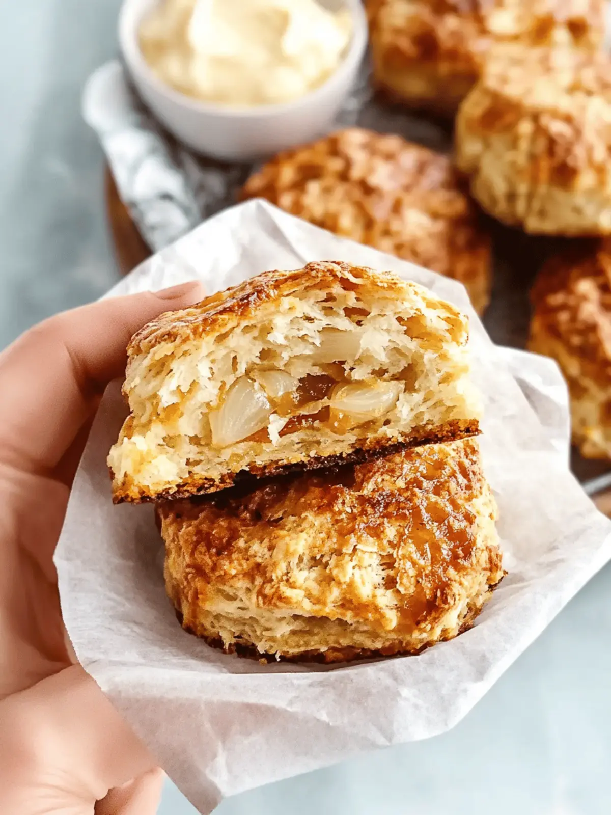 Caramelized Vidalia Onion Biscuits with Bourbon Butter