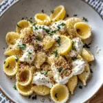 Burrata Pasta Shells with Roasted Garlic & Lemon Cream