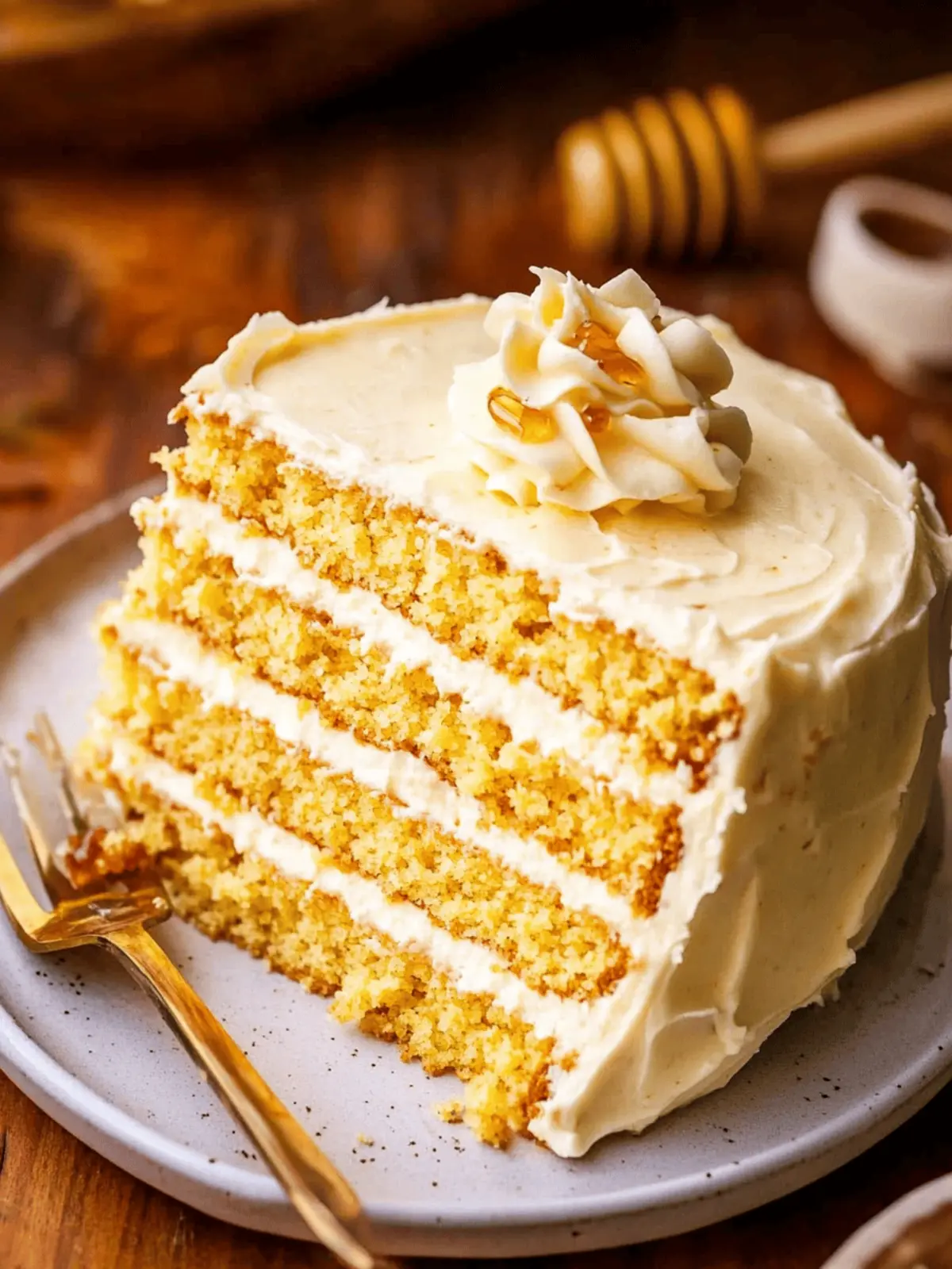 Cornbread Cake with Whipped Honey Buttercream Frosting