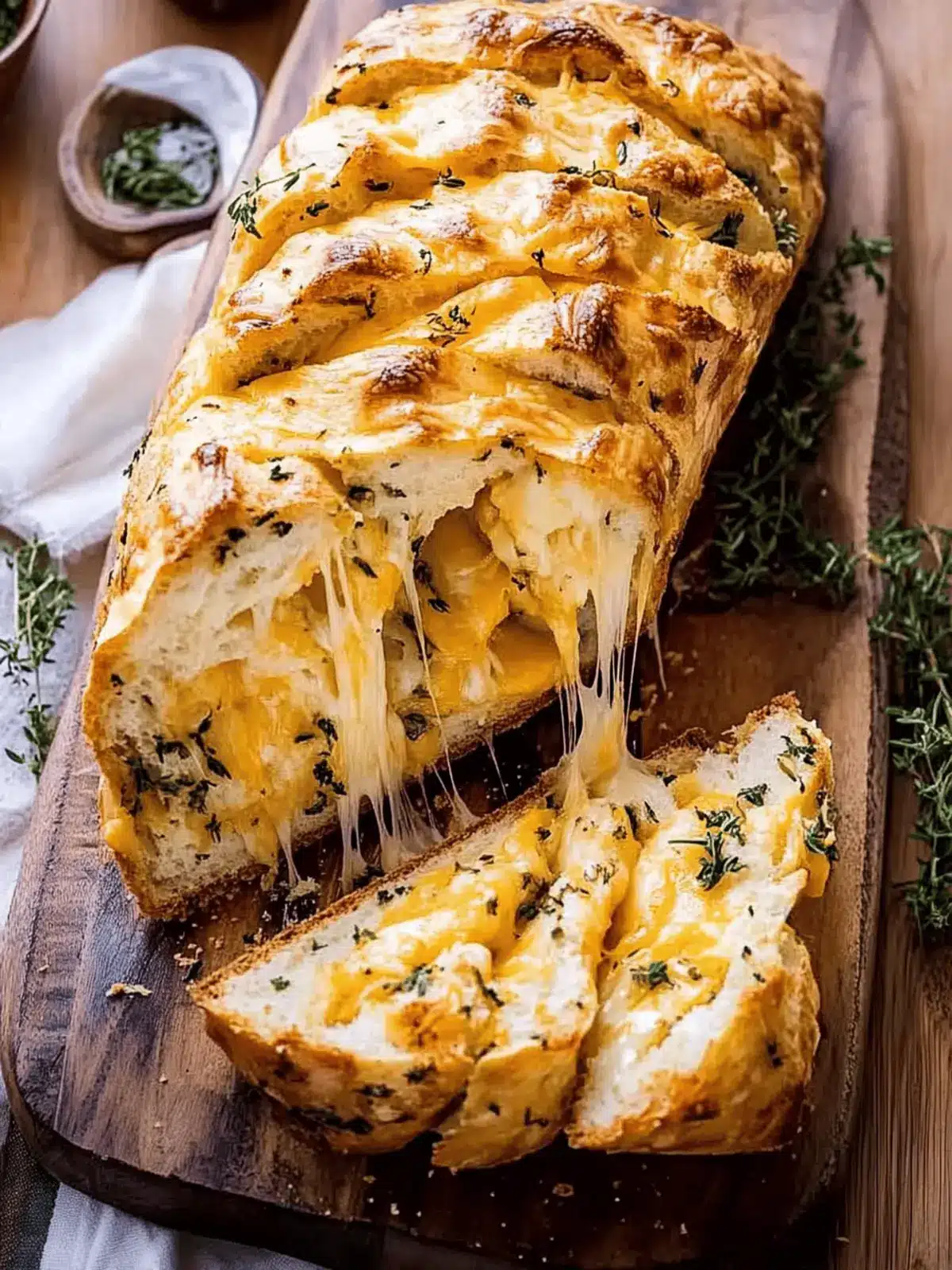 Soft Garlic Herb Cheddar Cheese Bread