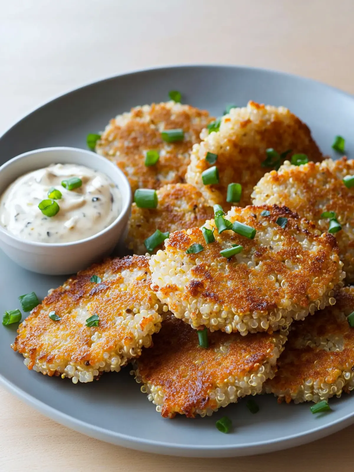 Cheesy Quinoa Cakes with a Roasted Garlic and Lemon Aioli