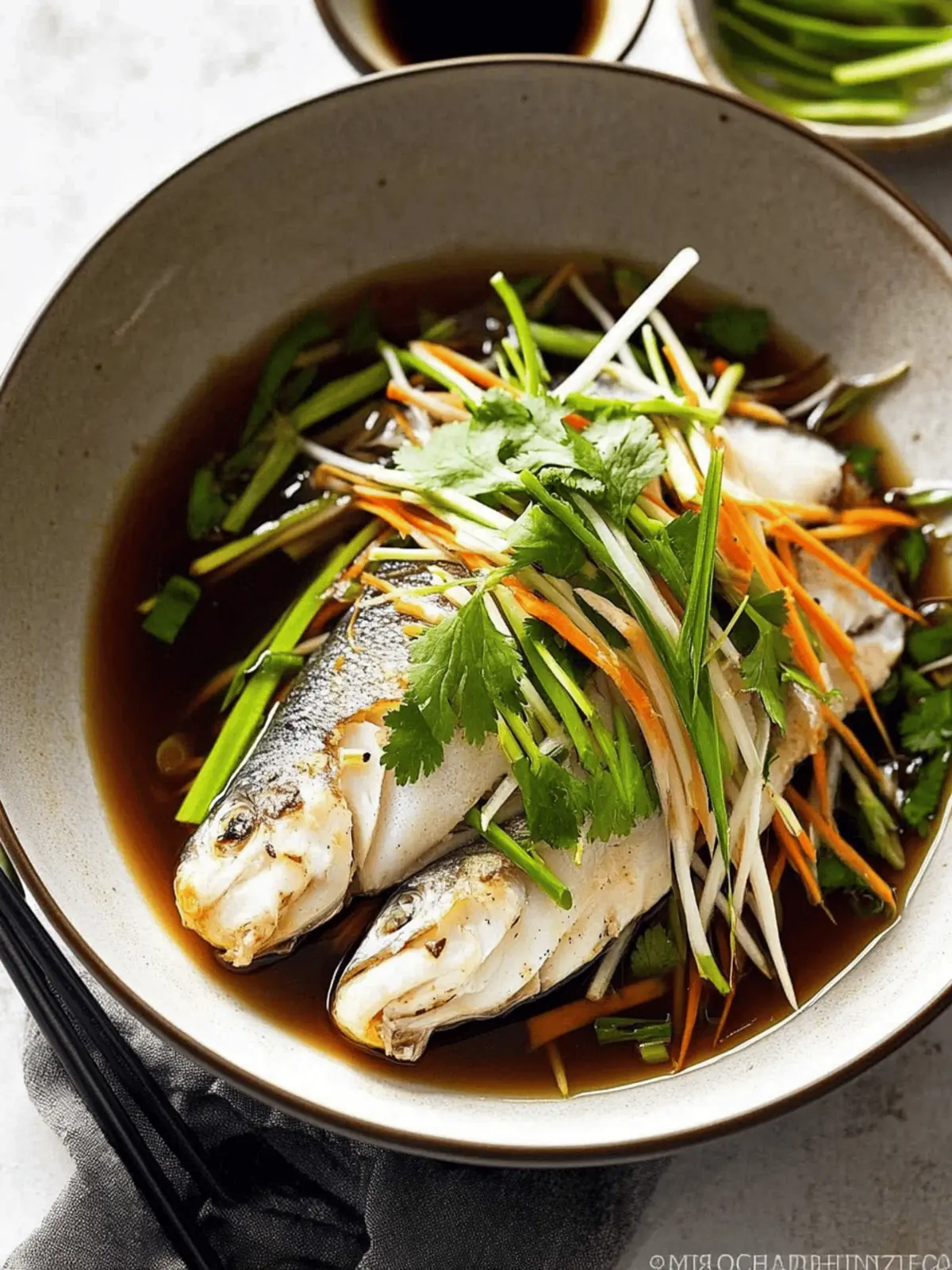 Steamed Fish with Ginger and Soy Sauce