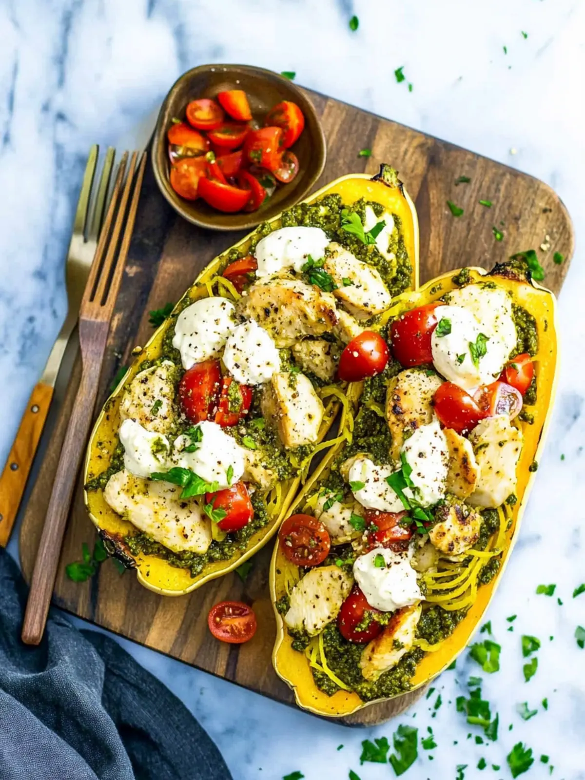 Savor Chicken Pesto Spaghetti Squash for a Healthy Twist 4 Chicken Pesto Spaghetti Squash