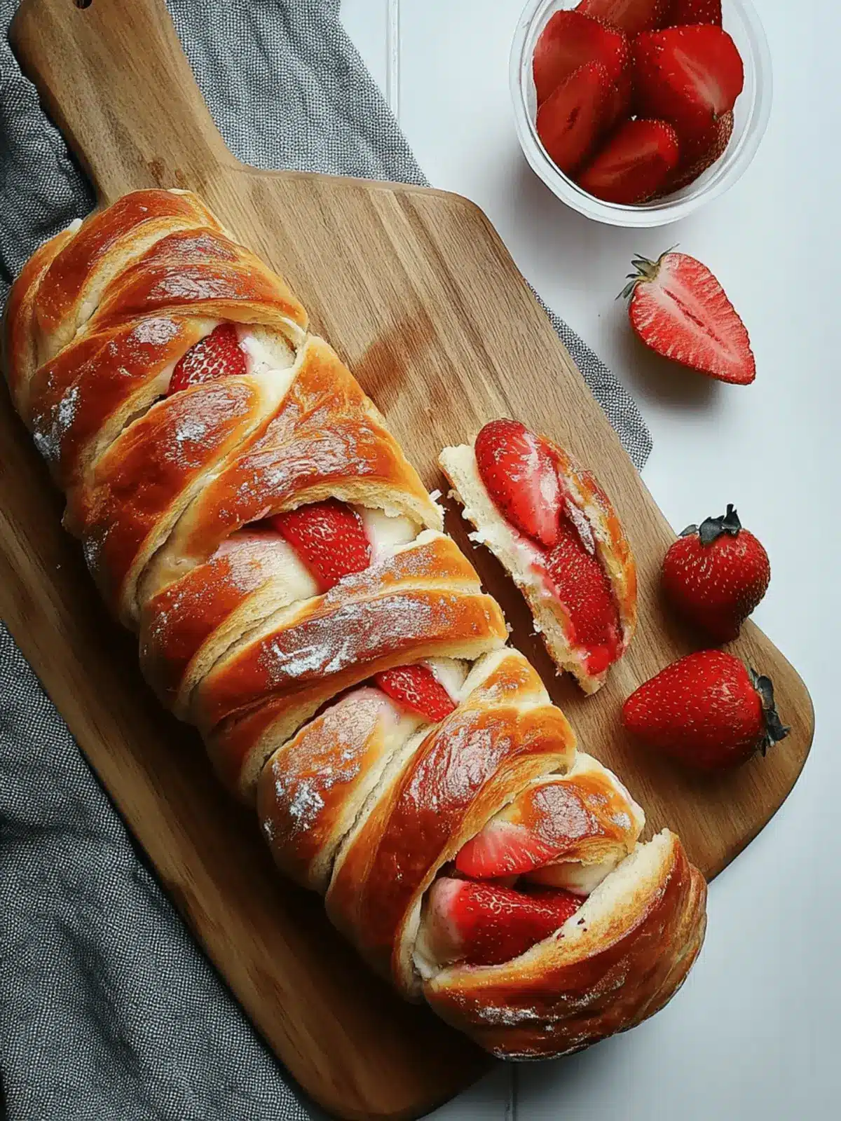 Braided Bread with Strawberry and Cream Cheese Filling