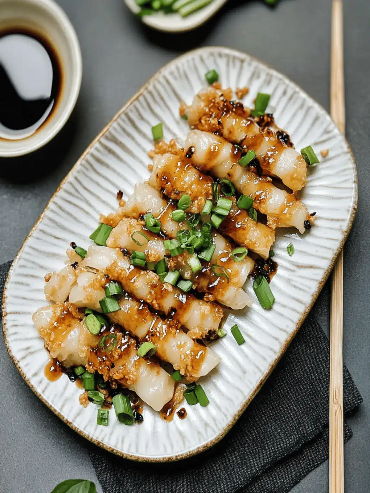 Pan Seared Cheung Fun Noodle Rolls