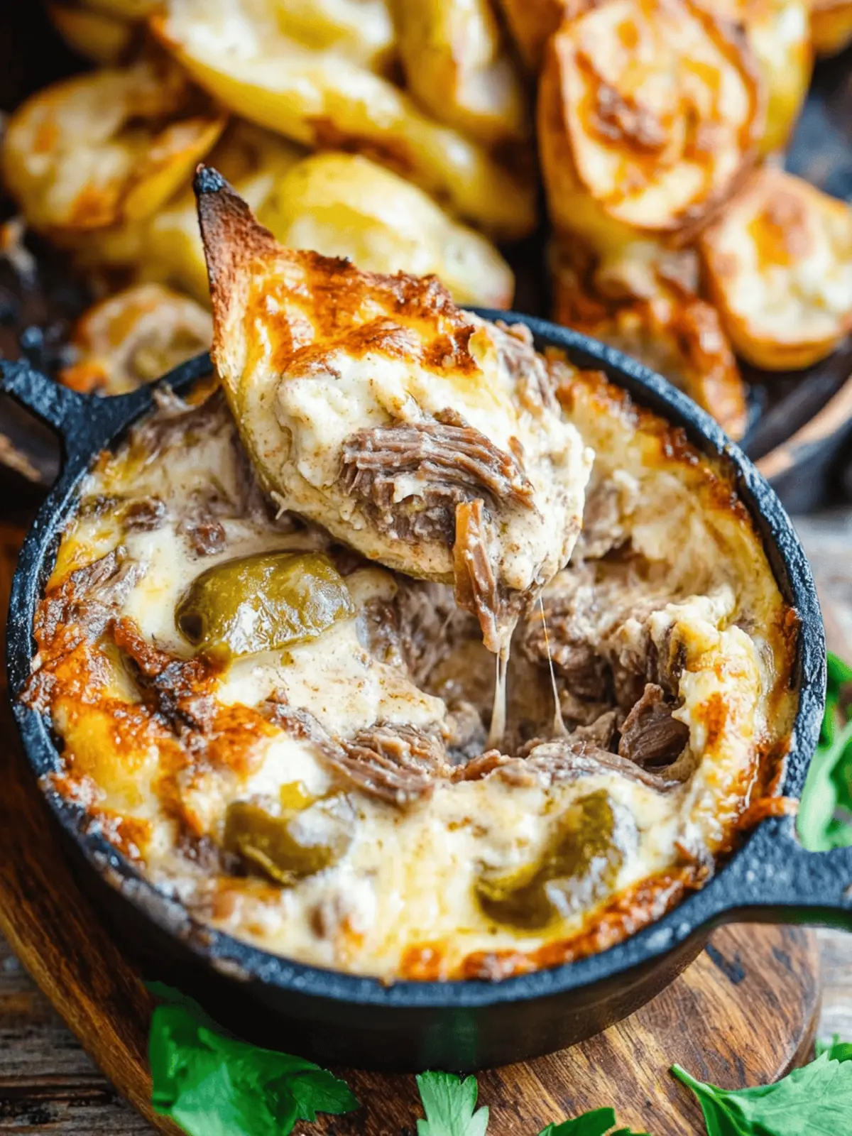 Pot Roast Beef Philly Cheese Steak Dip