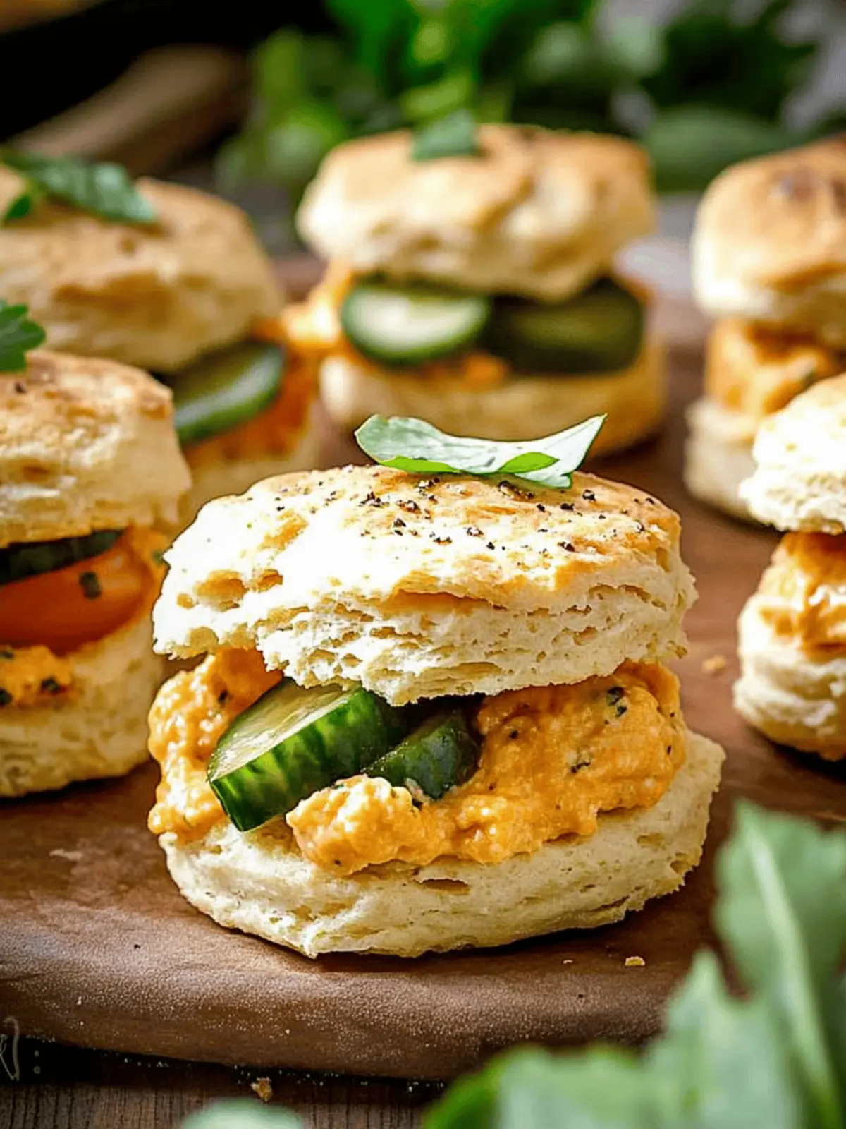 Buttermilk Biscuits with Pimento Cheese & Zesty Pickled Tomatoes 5 Buttermilk Biscuits with Pimento Cheese and Pickle Green Tomatoes